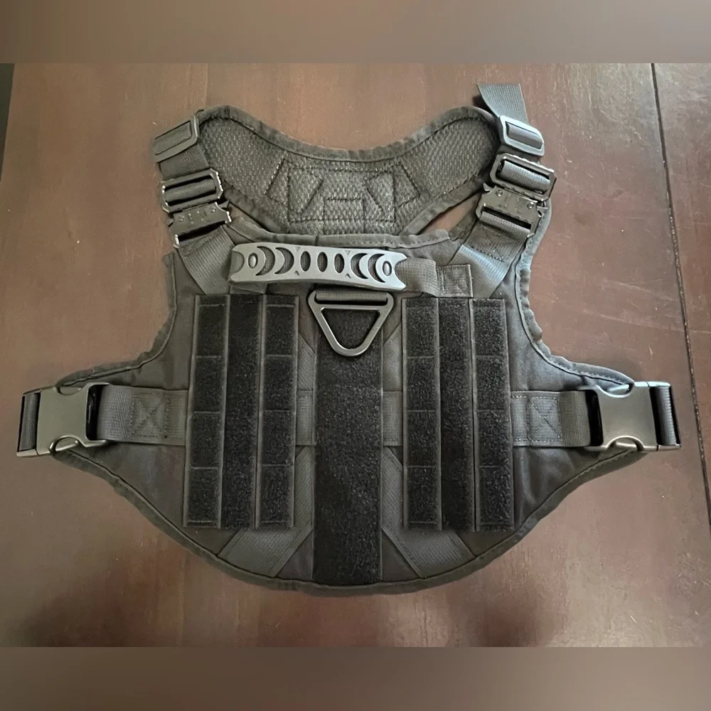 Tactical Dog Harness K9 Military Style No-Pull Working Dog Vest Medium Black NEW